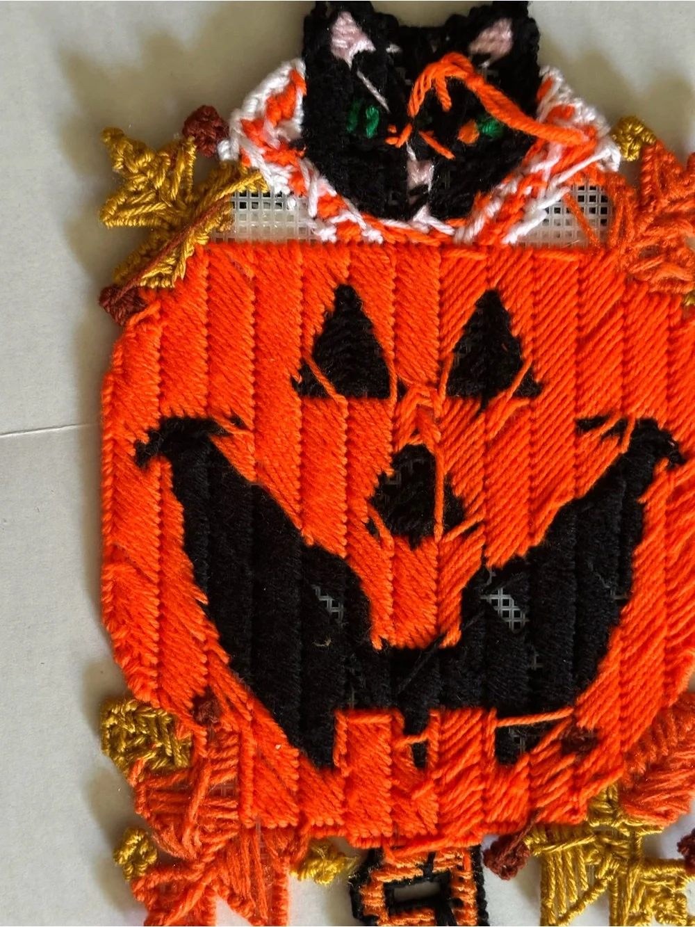 Handcrafted Plastic Canvas Halloween and Fall Thanksgiving Hanging Decor